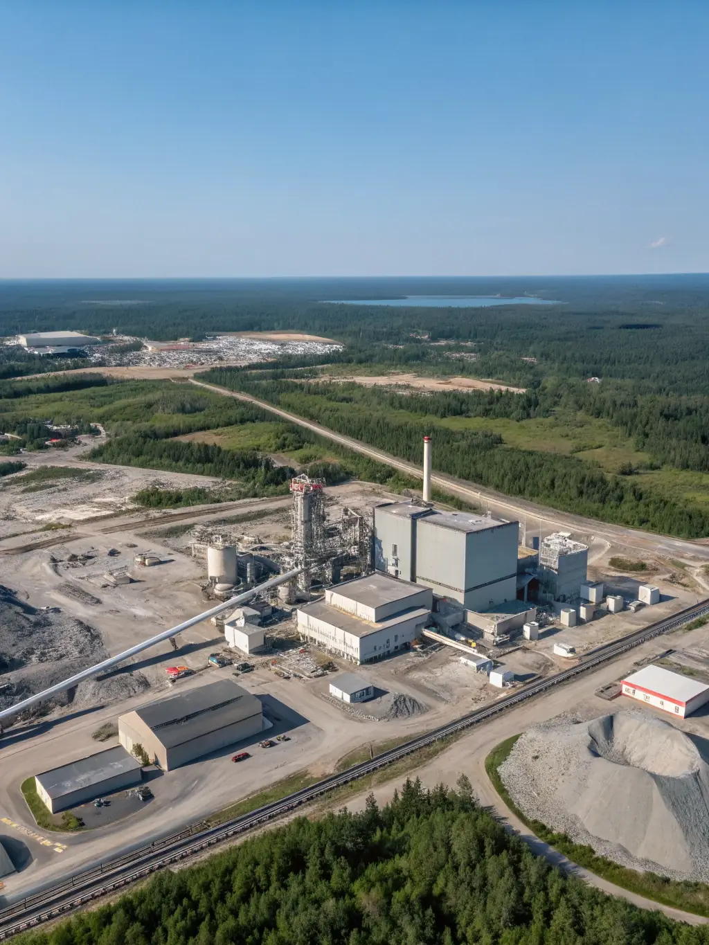 A panoramic view of a natural resource extraction site in Canada, demonstrating responsible resource management and environmental stewardship.