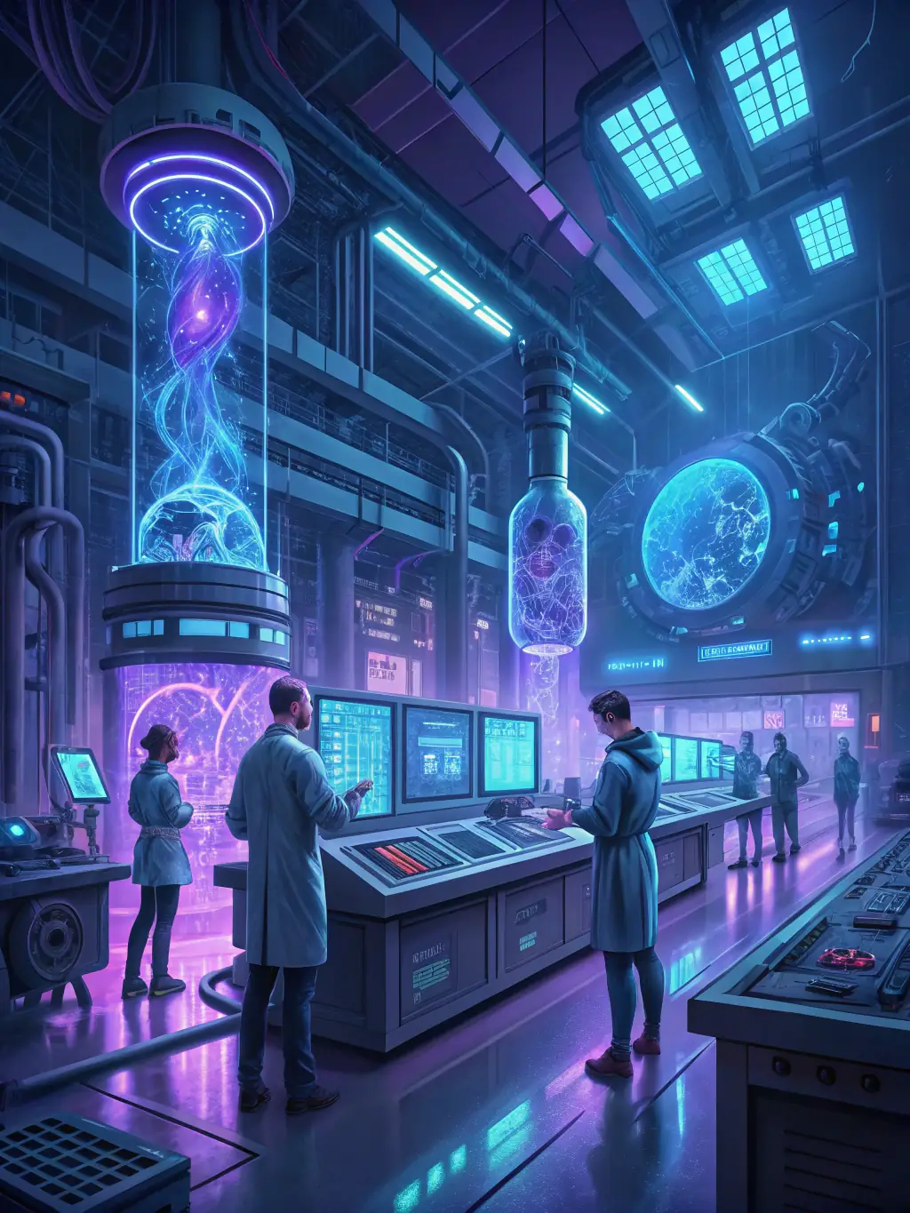 A close-up shot of advanced medical research equipment in a state-of-the-art laboratory, emphasizing innovation and technological advancement.