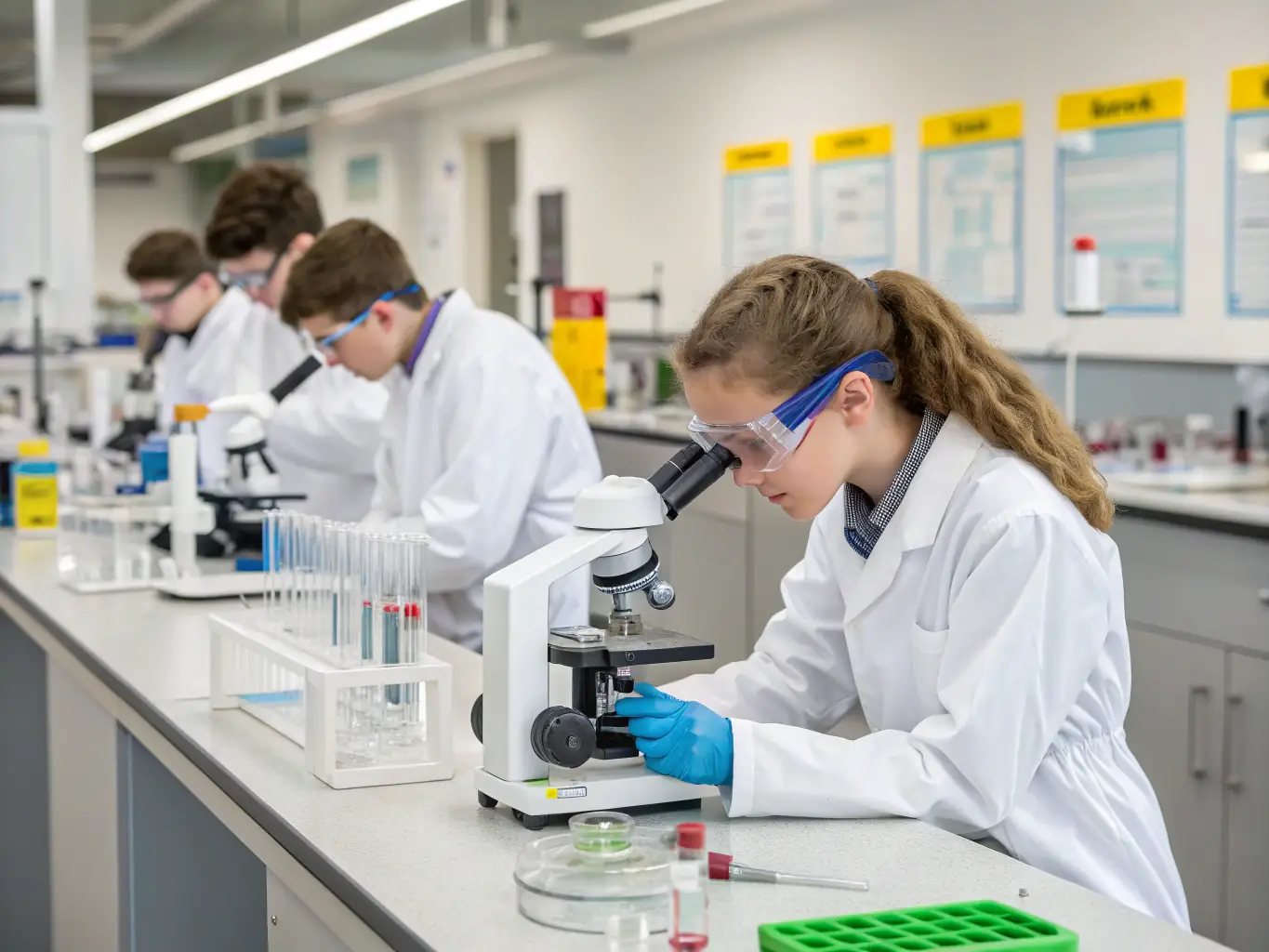 A state-of-the-art laboratory with scientists working on regenerative medicine technologies, symbolizing Infiniti Keystone Capital's investment in innovative healthcare solutions.